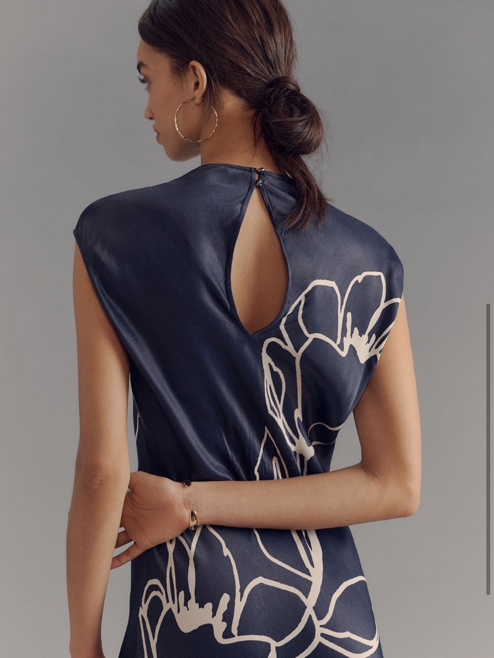 Maeve Sleeveless Navy Floral Midi Dress - size 2X - Picture 3 of 11